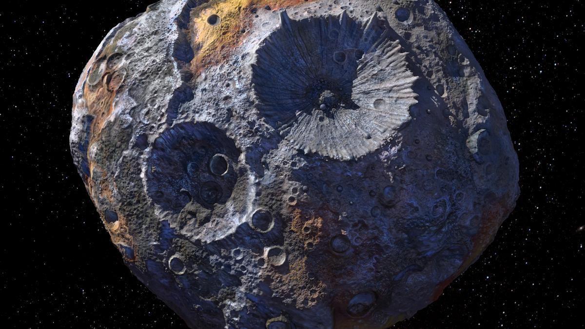 Ilustración del asteroide Psique 16.