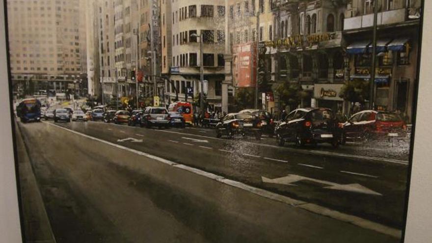 Obra «La Gran Vía», ganadora del premio de pintura Diego de Losada.