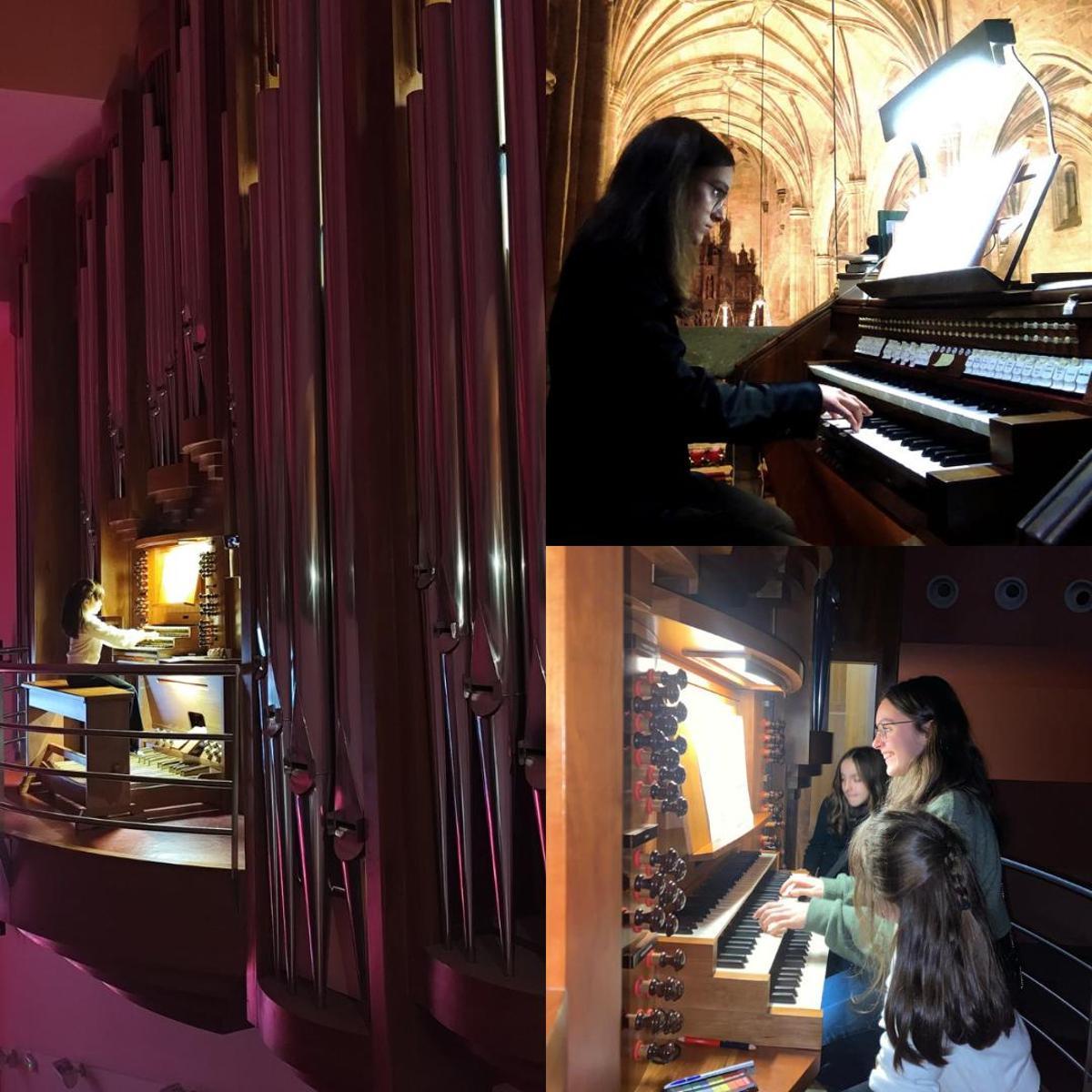 Estudiantes de órgano del Conservatorio Oficial de Música 'Hermanos Berzosa' de Cáceres.