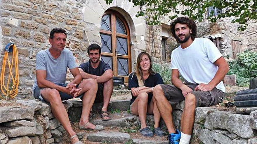 Els ramaders del Moianès Francesc Molins, Martí Font, Raquel Valldeoriola i Joan Homs (d&#039;esquerra a dreta)