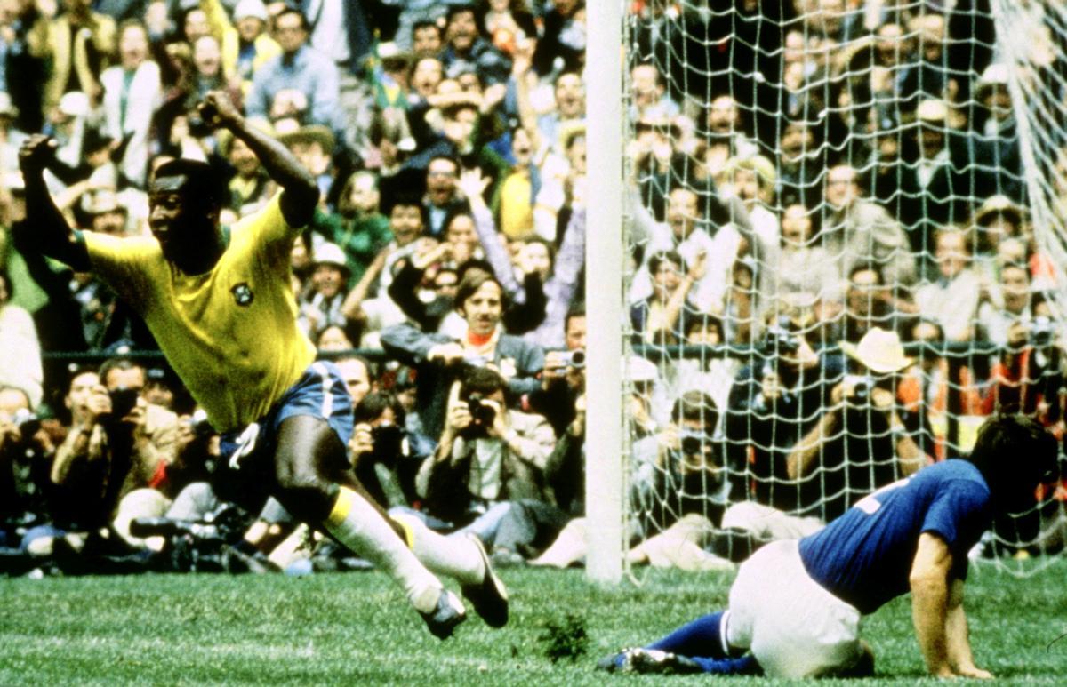FILE PHOTO: Brazils Pele celebrates after scoring the opening goal