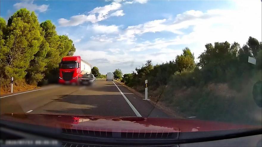 Así fue la conducción temeraria de un conductor en Gurrea de Gállego