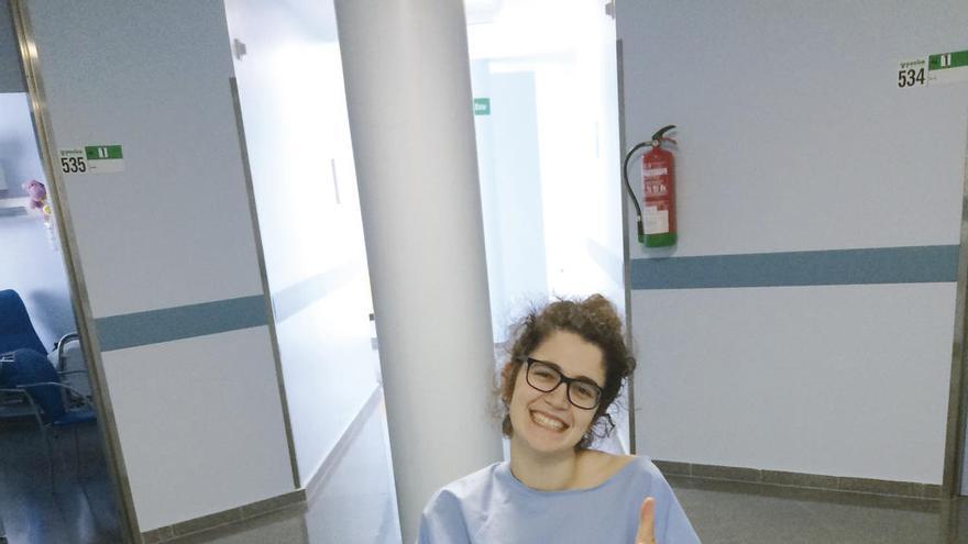 Judith Rodríguez, ayer en el hospital de Povisa, donde continúa ingresada. // FdV