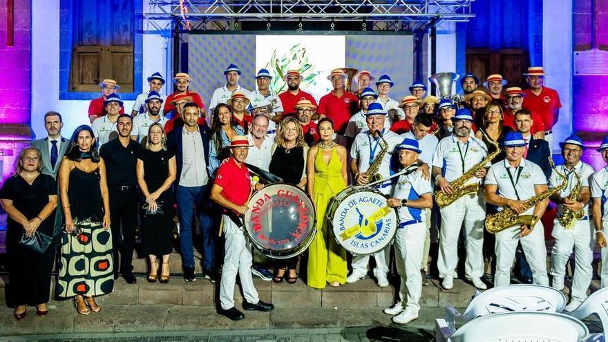 Las bandas de Guayedra y Agaete protagonizan un pregón histórico que abre las fiestas de Las Nieves