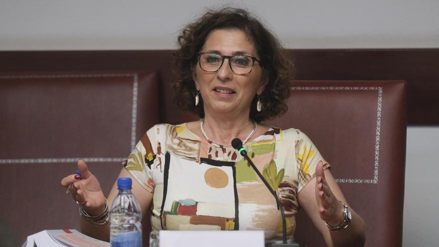 María Acale ayer en el Colegio de Abogados de Las Palmas durante su ponencia sobre los delitos contra la libertad sexual.