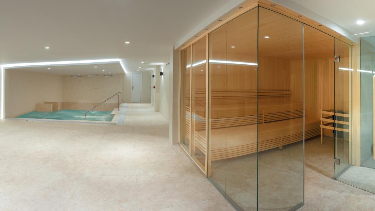 La zona del Spa cuenta con sauna, baño turco, duchas escocesa