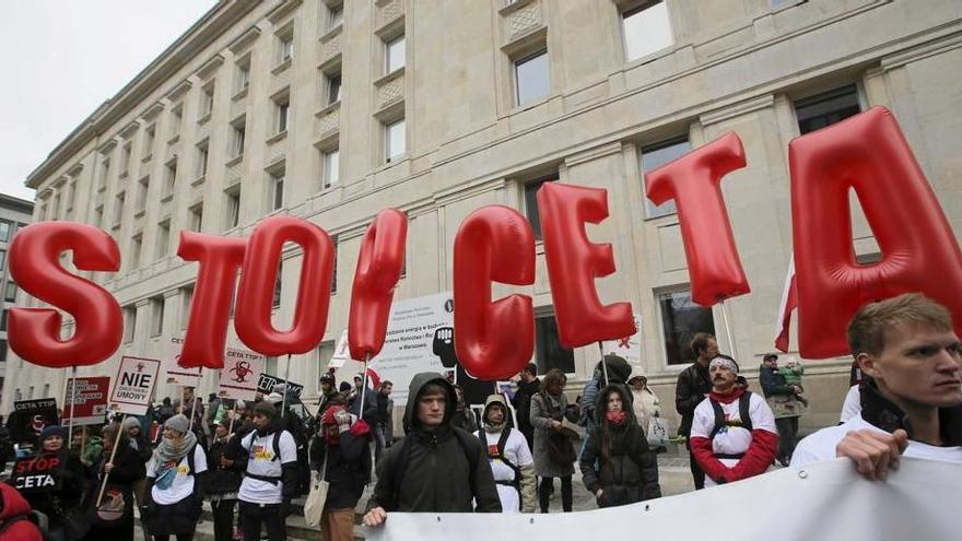 Protesta contra el acuerdo Ceta en Polonia