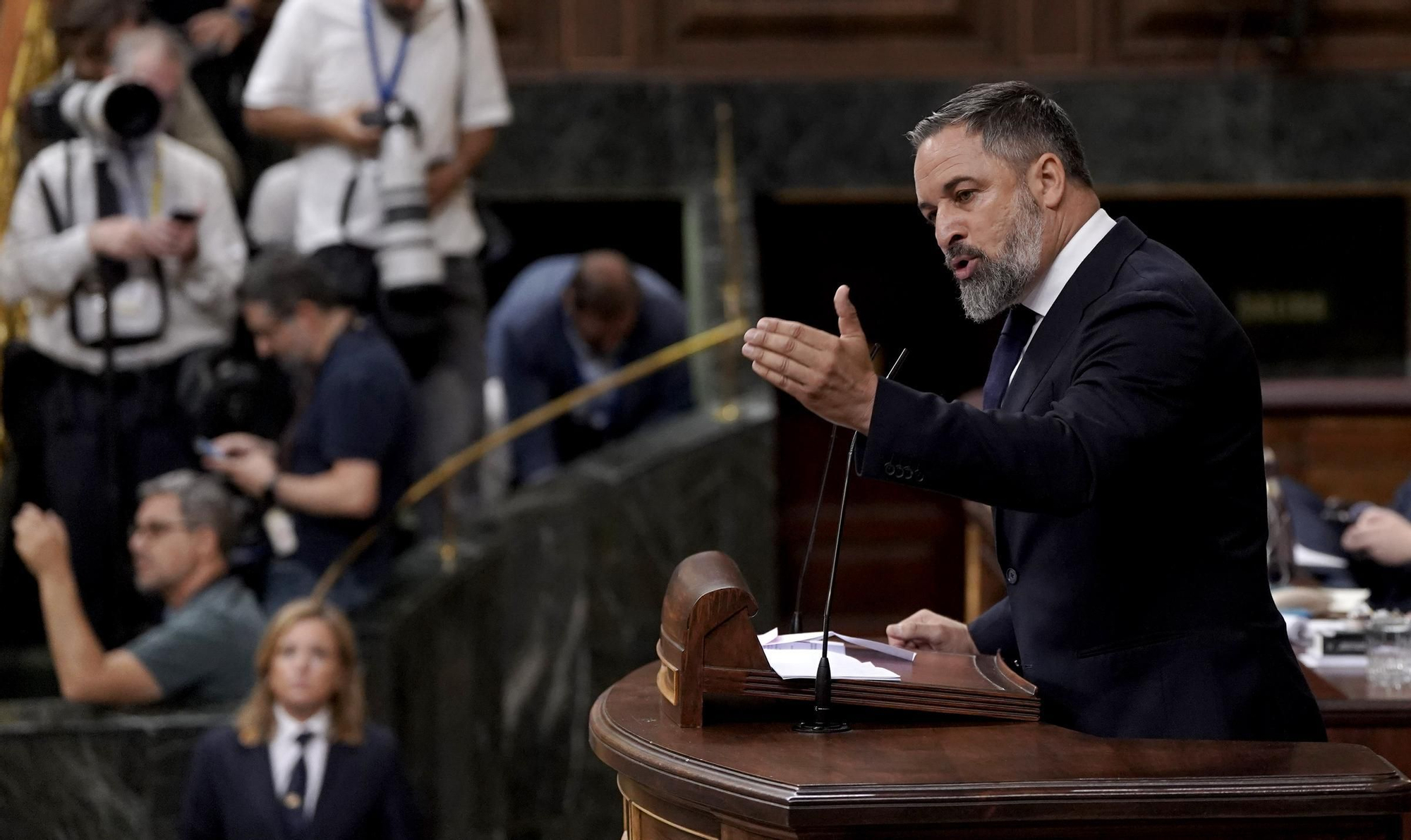 Santiago Abascal. Comparecencia de Pedro Sánchez en el Congreso de los Diputados.