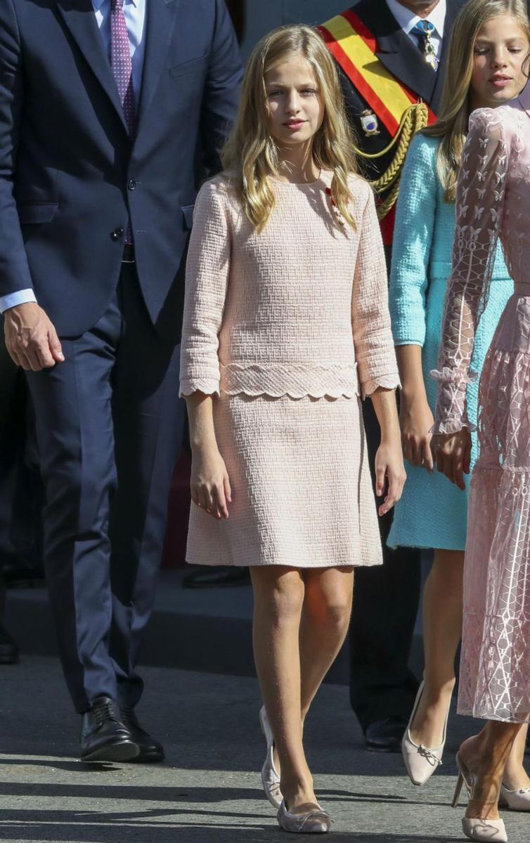 La Princesa Leonor con un vestido en tono pastel