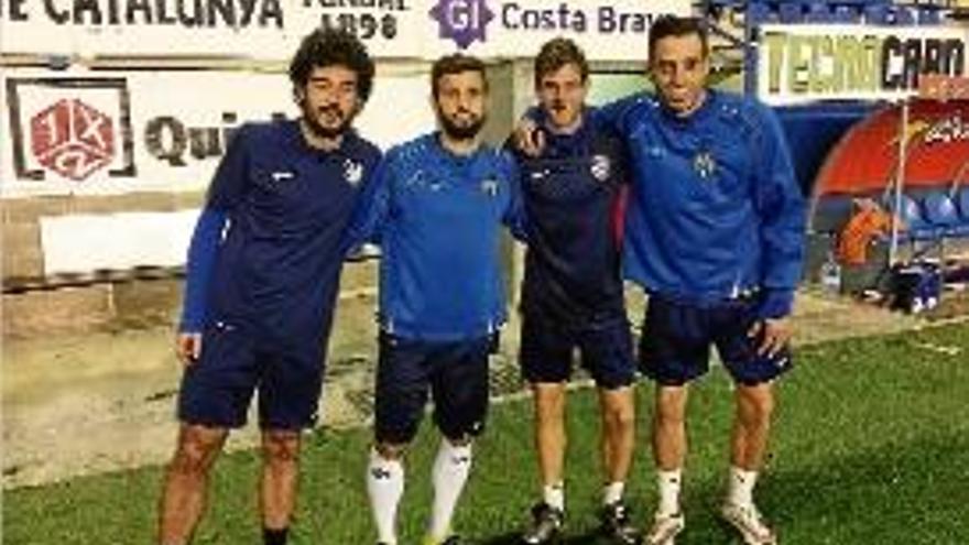 Els jugadors del Palamós amb passat al Peralada (falta Sergio García).