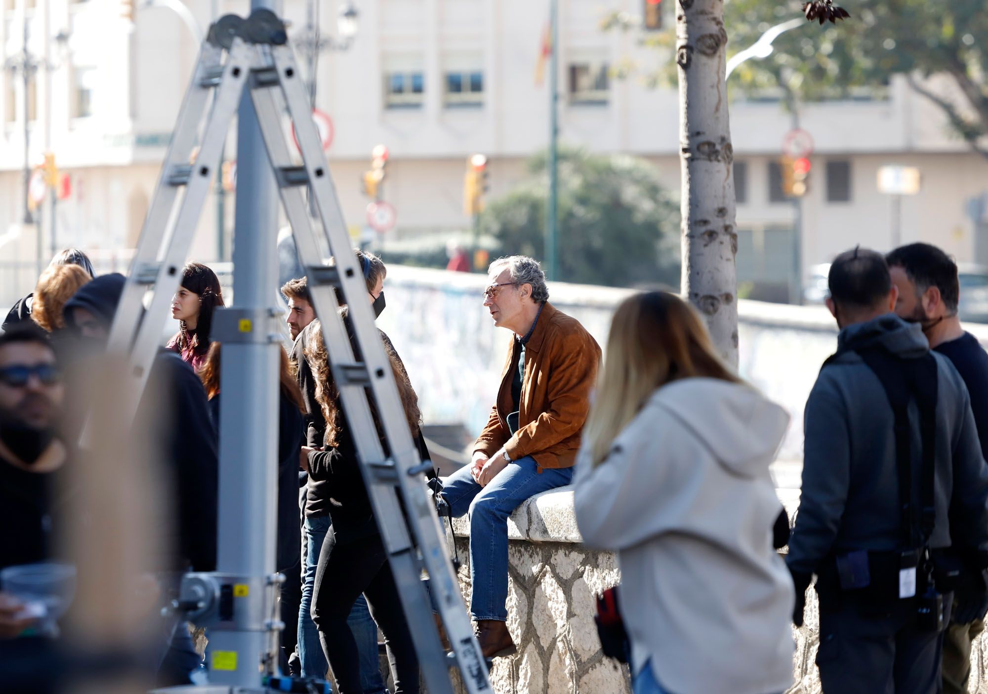 Rodaje de la serie 'La chica de nieve' de Netflix en Málaga.