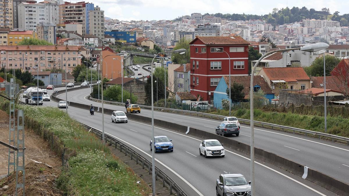 Vista de un tramo de la AP-9, en el acceso a Vigo