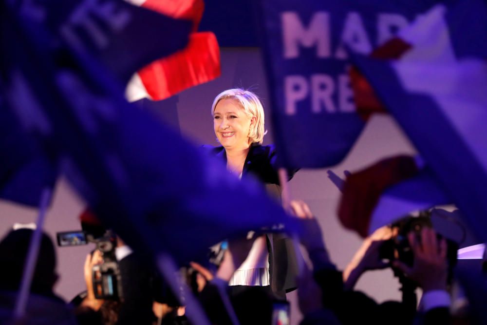 Marine Le Pen celebra el resultado electoral