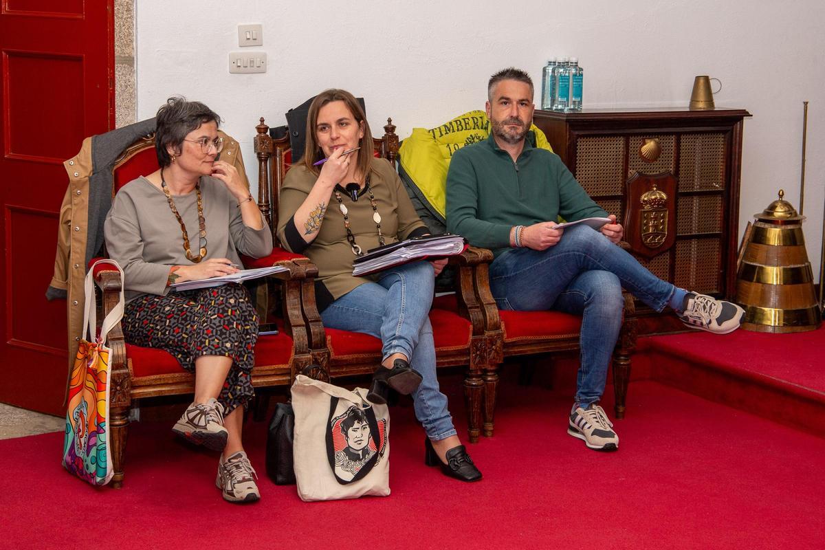Concejales del BNG de Betanzos, en un pleno.
