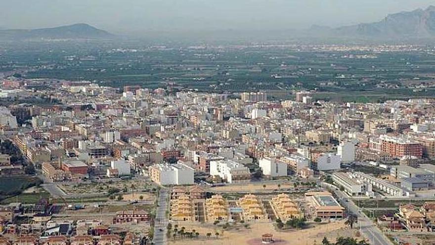 Vista aérea del casco urbano de Almoradí.