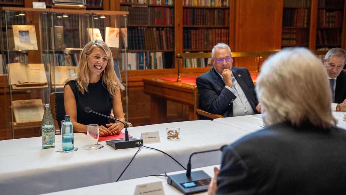 La vicepresidenta Yolanda Díaz se reúne con Josep Sánchez Llibre, presidente de Foment.