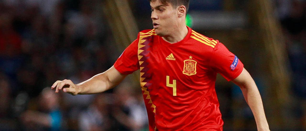 Jorge Meré, en un partido con la selección española sub-21.