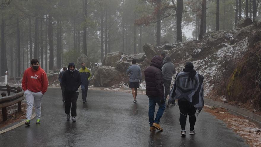 Nieva en la cumbre de Gran Canaria