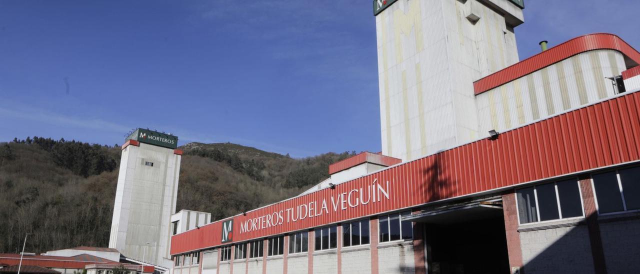 1. Un empleado, en la cadena de ensacado. 2. Uno de los almacenes de la factoría. 3. Javier Vallina, del departamento de tecnología. 4. Rafael Pérez, de la planta química. 5. Juan José Iglesias y Óscar García, delante de la factoría, antes de que se volviera a implantar la obligatoriedad de las mascarillas anticovid en exteriores. 6. Estefanía Zamanillo, responsable de I+D+i. 7. Trabajos en el exterior de Morteros Tudela Veguín. 8. La factoría de Riaño. 9. Distintos acabados de los productos elaborados en Langreo. | F. Rodríguez