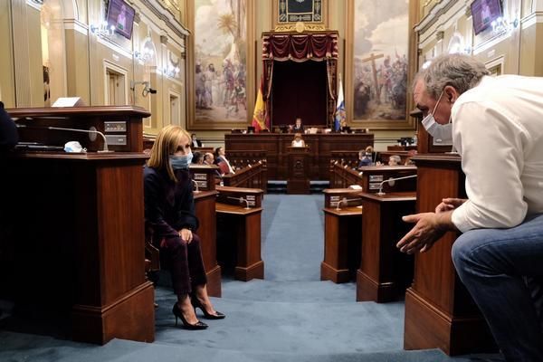 El primer Pleno del Parlamento de Canarias en estado de alarma