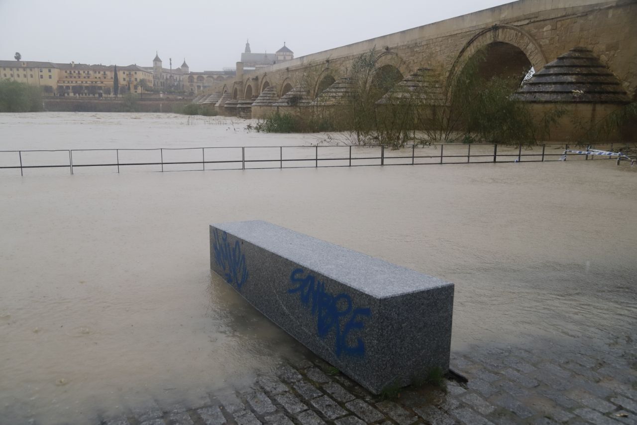 El Guadalquivir entra en el umbral naranja a su paso por Córdoba