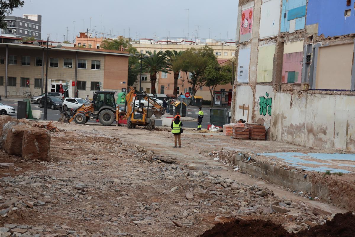 Así marchan las obras en el "agujero de la vergüenza" de Orriols