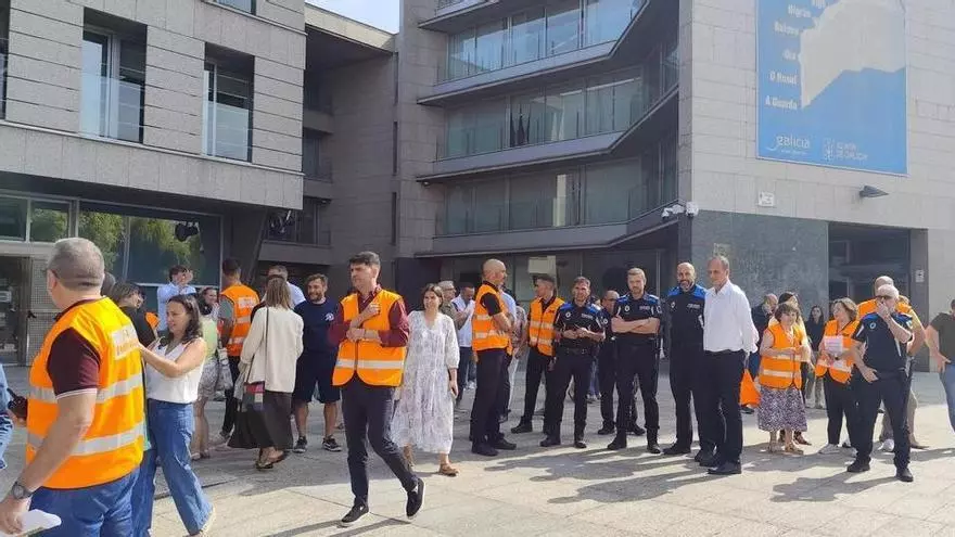 Simulacro en las oficinas del Puerto de Vigo
