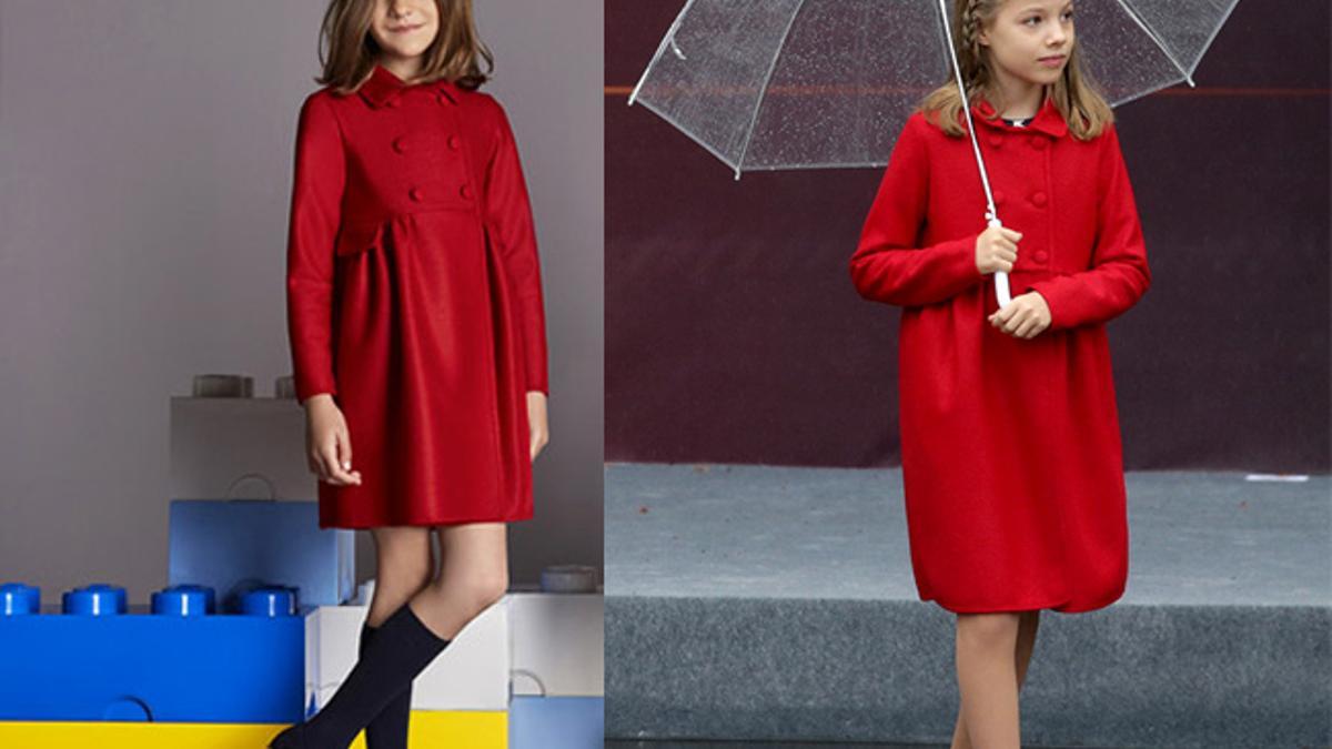 La infanta Leonor con un abrigo rojo de CH Carolina Herrera