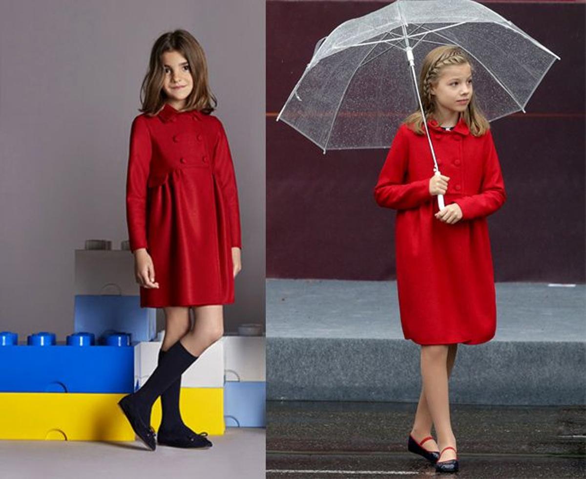 La infanta Leonor con un abrigo rojo de CH Carolina Herrera