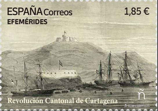 Sello de Correos en conmemoración de la Revolución Cantonal de Cartagena.