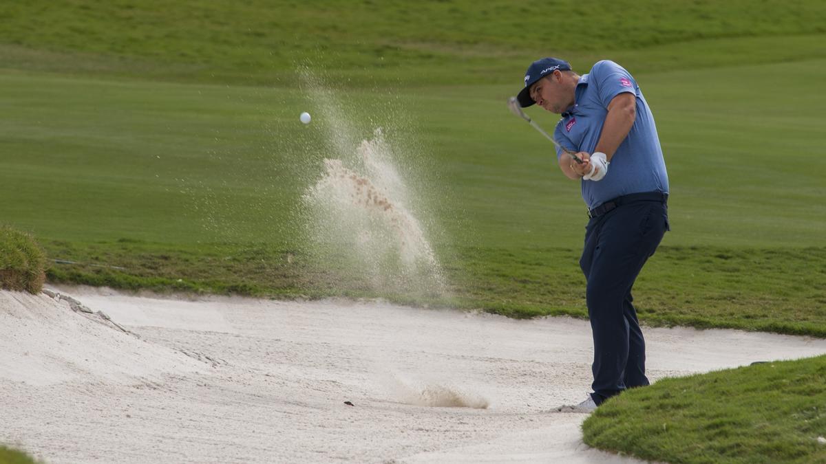 Marcus Armitage, en acción durante la primera jornada del torneo Mallorca Golf Open,