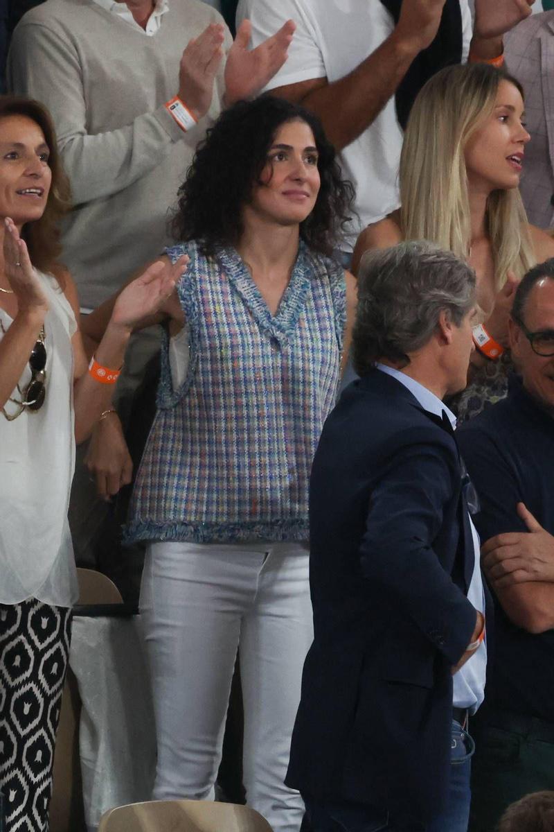 Mery Perelló durante el partido de Rafa Nadal en la semifinal de Roland Garros
