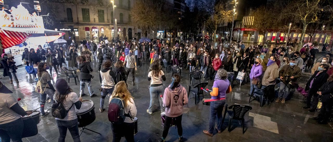 Imagen del 8-M de 2020, que se celebró con una lectura de un manifiesto