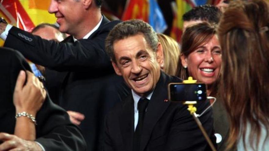 Sarkozy, amb Albiol i Sánchez-Camacho.