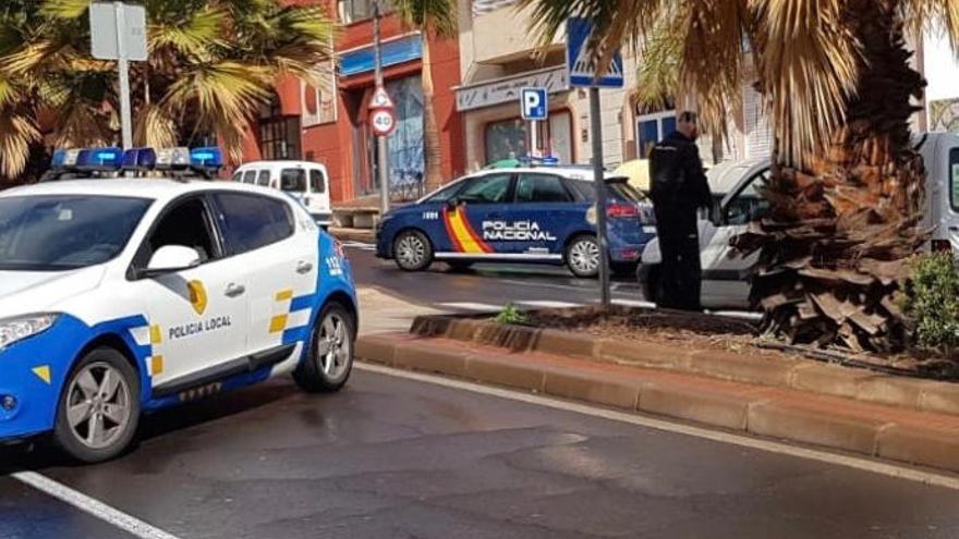 Uno de los controles policiales en La Laguna.