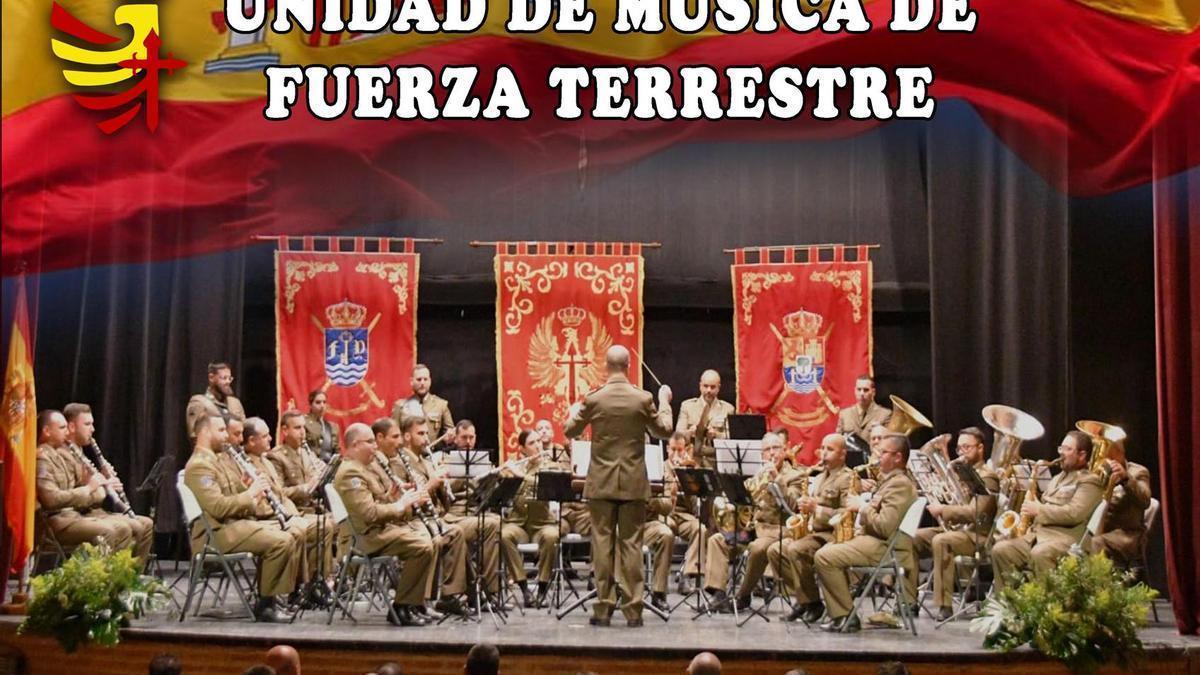 Concierto de la Unidad de Música de Fuerza Terrestre en el teatro López de Ayala de Badajoz.