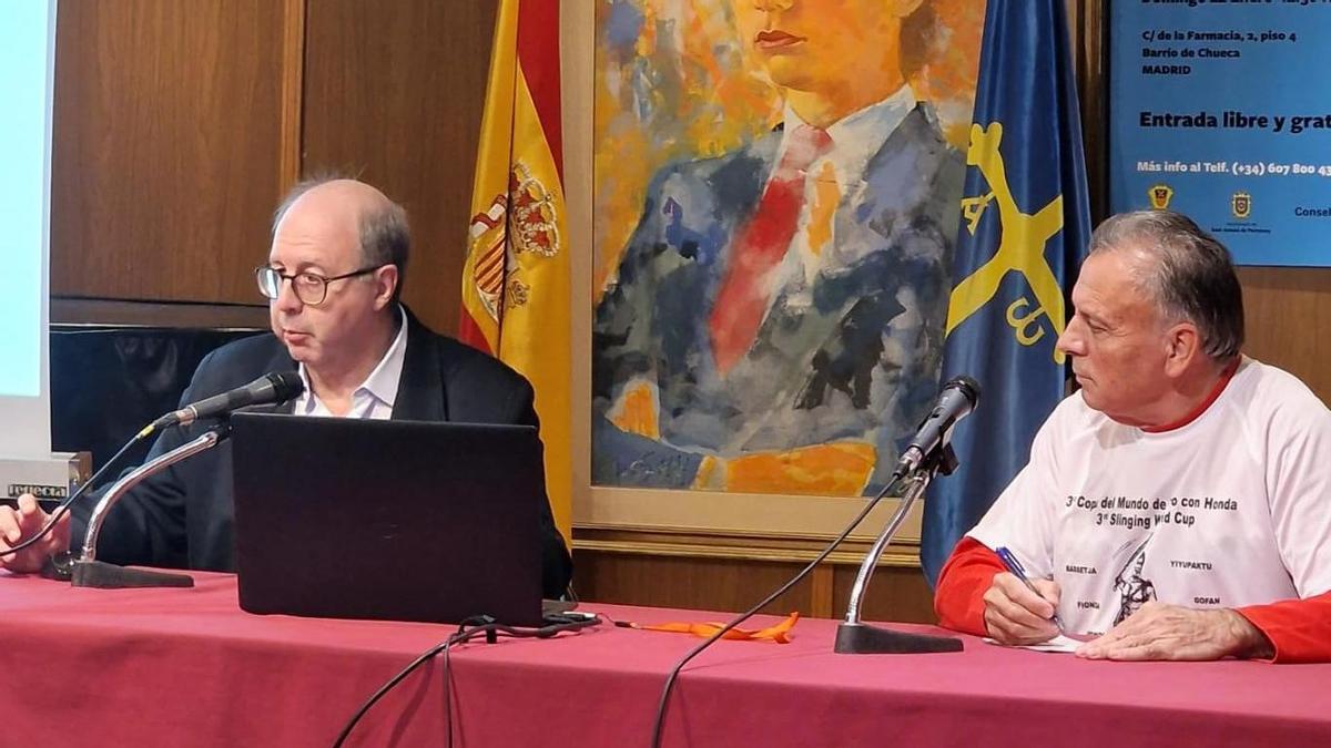 Imagen de la conferencia en Madrid sobre los honderos de Baleares.