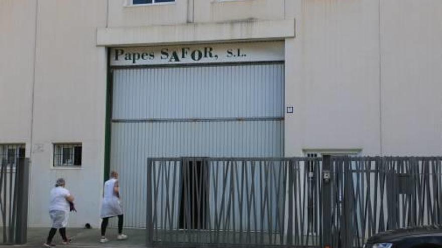 Entrada de Papes Safor, en una imagen tomada ayer.