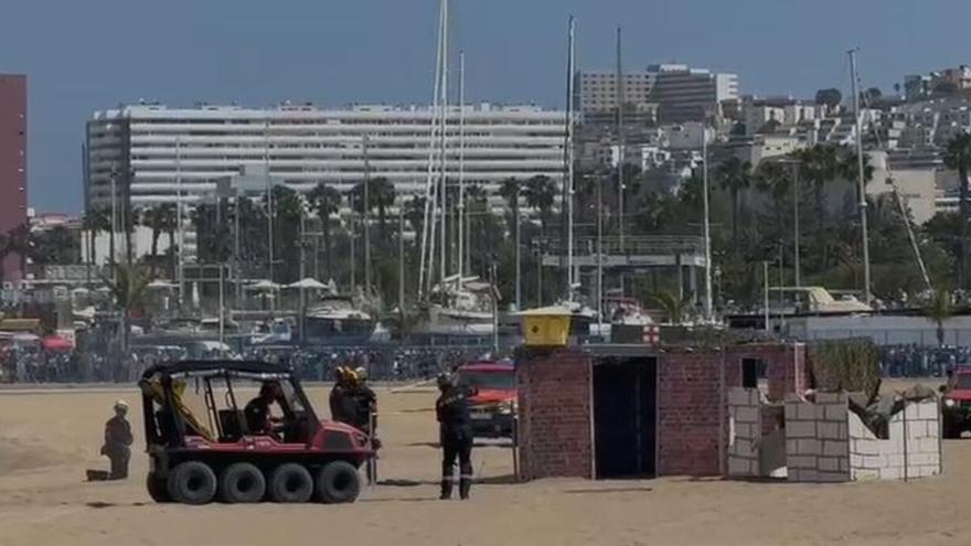 La UME simula el rescate de víctimas en un terremoto en los actos por el Día de las Fuerzas Armadas
