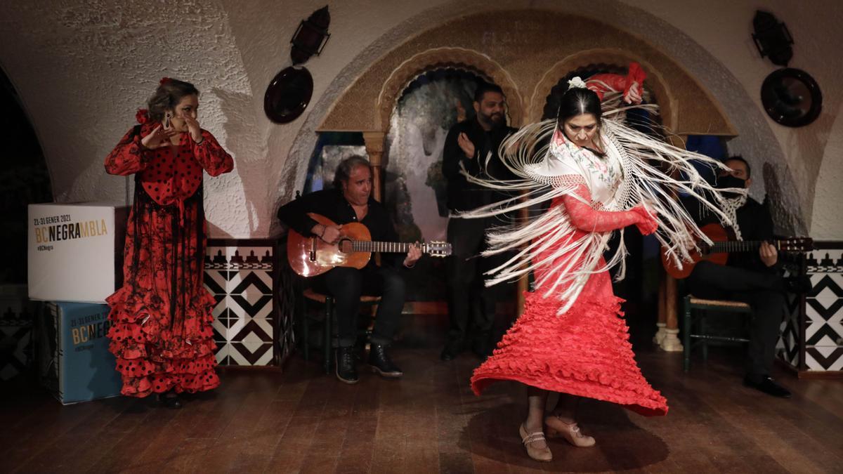 Actuación en el Tablao Flamenco Cordobés, que ha acompañado la presentación de BCNegra.