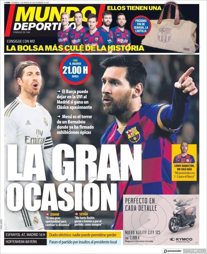 Esta es la portada de Mundo Deportivo del domingo 1 de marzo