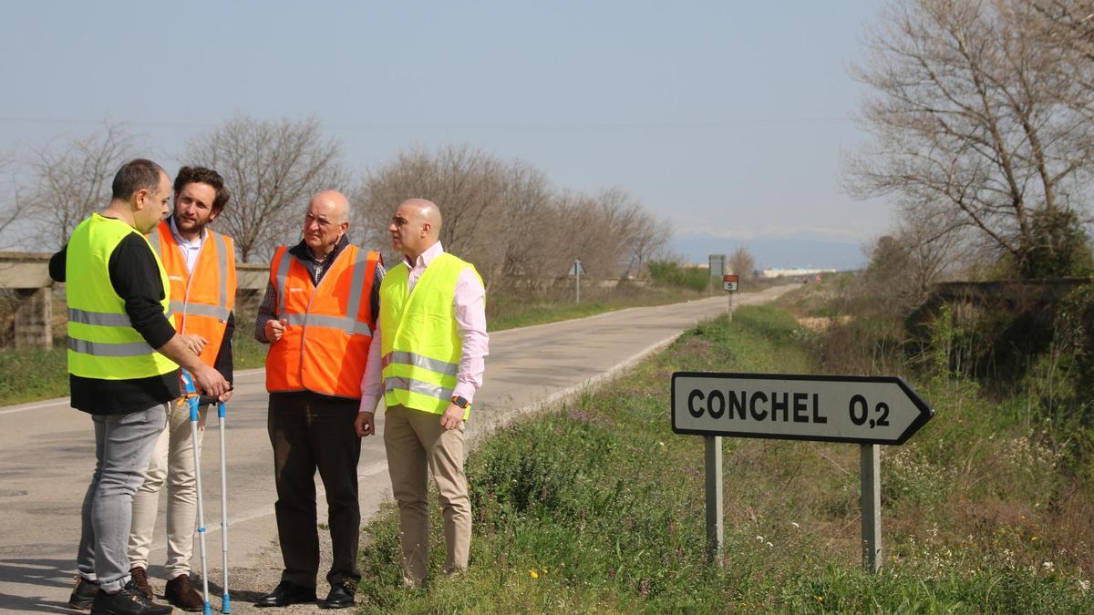 Visita a la carretera A-130 a su paso por Conchel (Huesca)