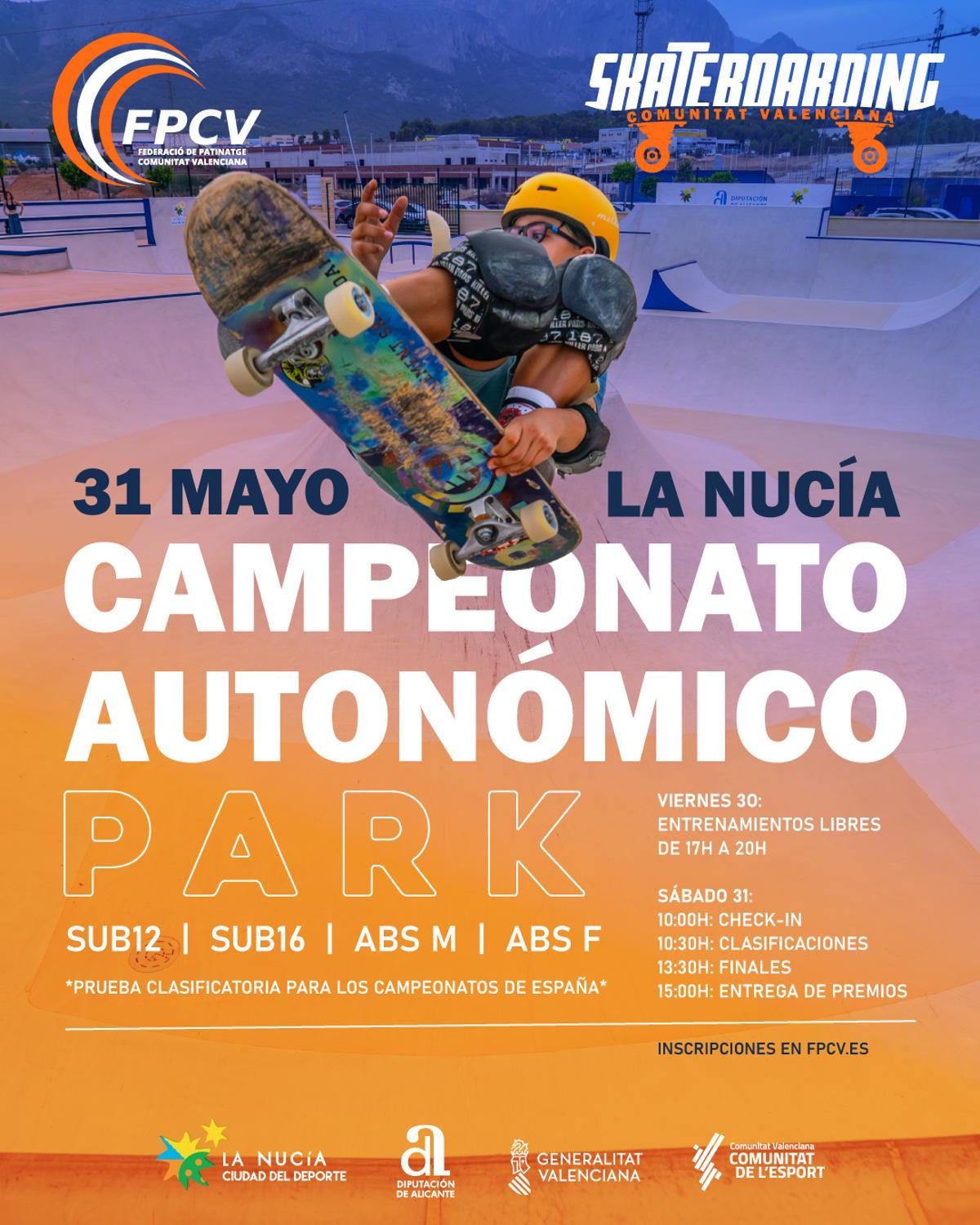 La Nucia cartel Autonomico Skate Park 2025
