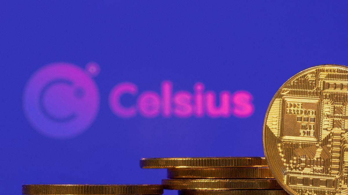 Una ilustración con el logo de Celsius y una representación de criptodivisas. Una ilustración con el logo de Celsius y una representación de criptodivisas.