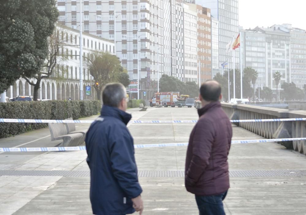 Corte del paseo marítimo por el temporal