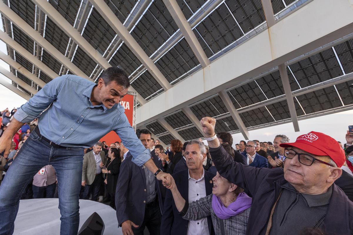 Acto del PSC con Jaume Collboni y Pedro Sánchez en el Fòrum