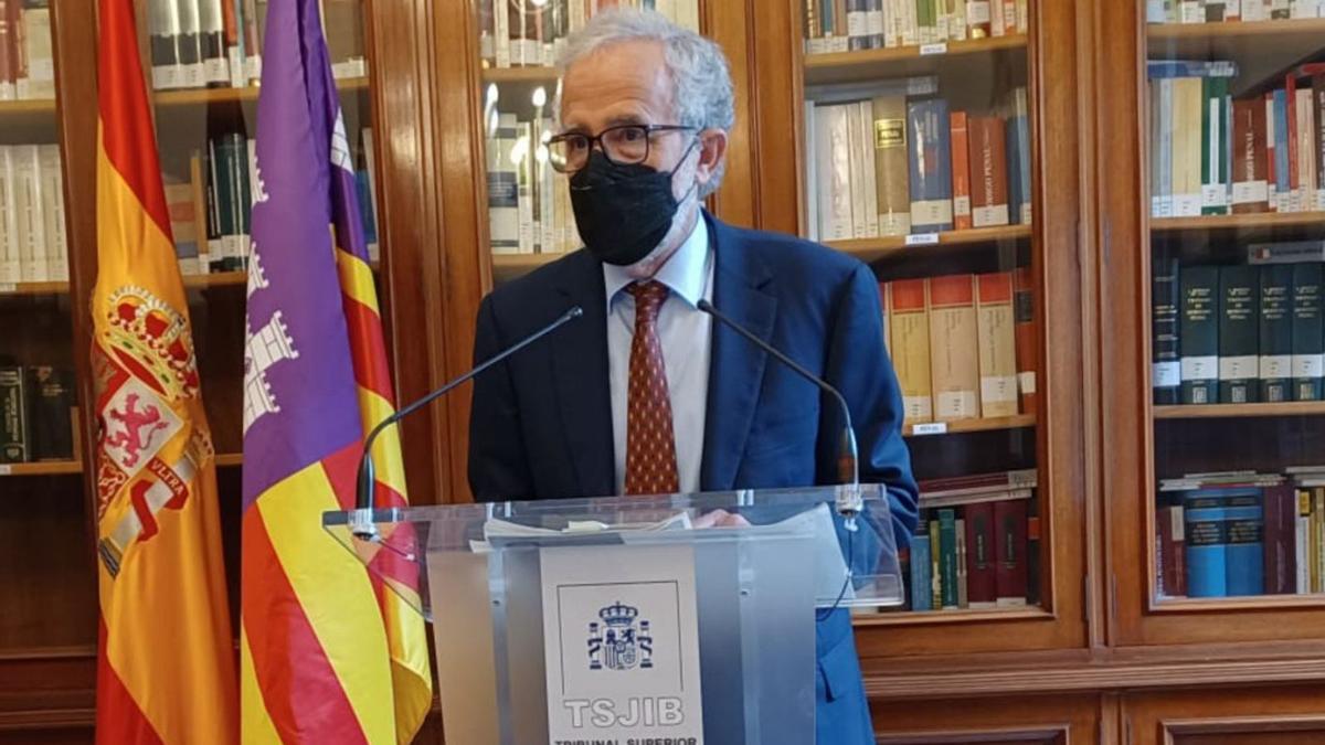 Gómez presentó ayer las conclusiones de la memoria judicial de Balears de 2021. | J.F.M.