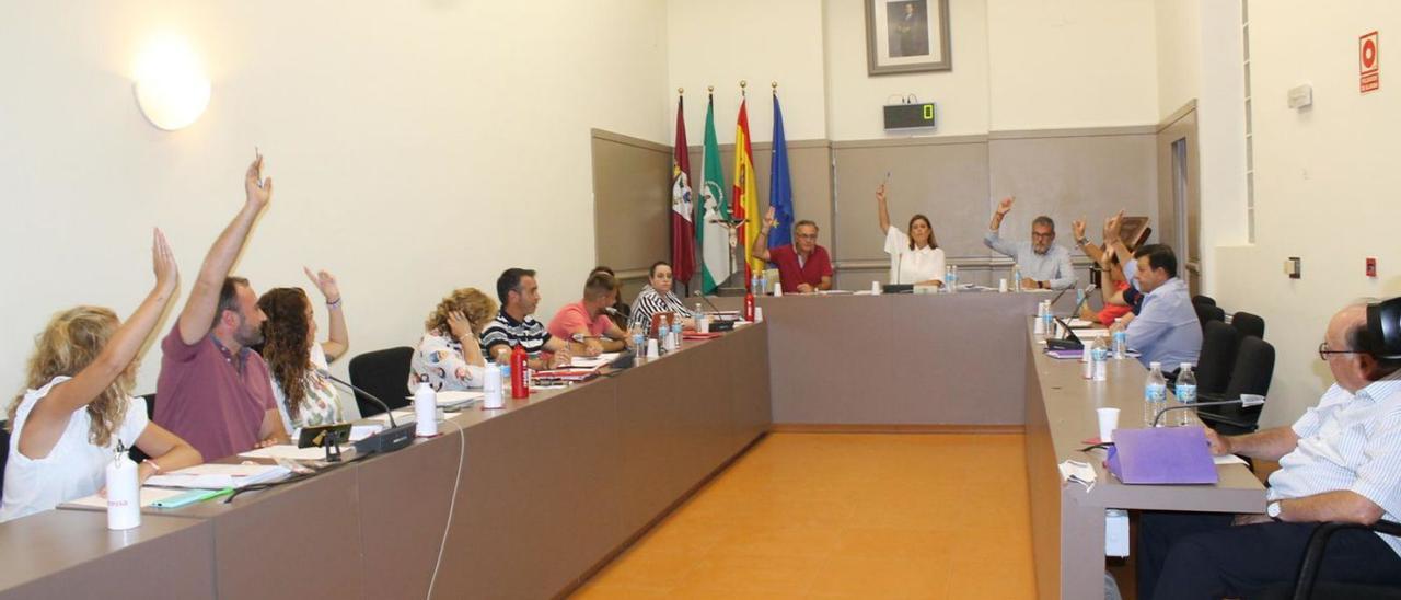 Un momento de la votación del Pleno de ayer.