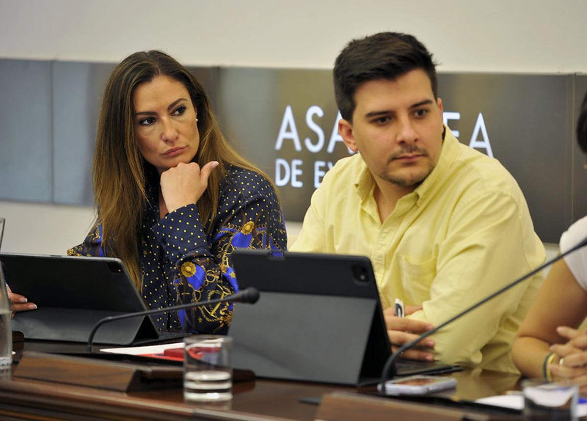 La diputada socialista Lara Garlito, en la Comisión de Educación de la Asamblea de Extremadura.