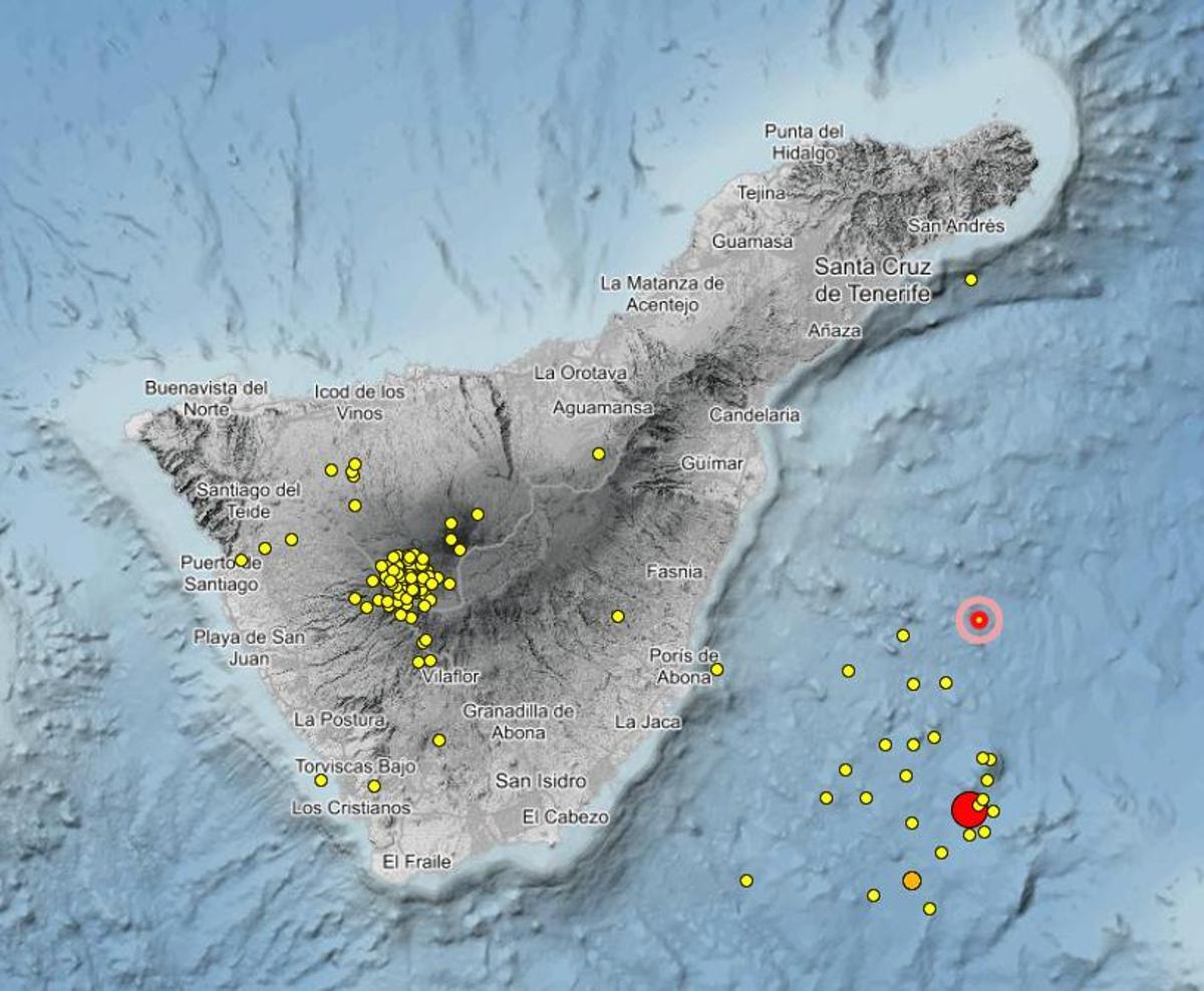 Terremotos detectados en los últimos 30 días en Tenerife